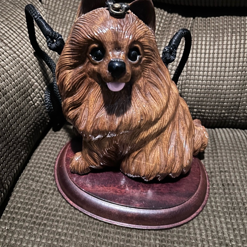Timmy Woods Pomeranian dog wooden purse